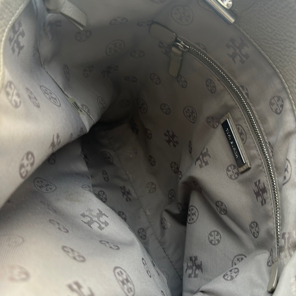 Tory Bruch tote large gray leather bag - Picture 4 of 7